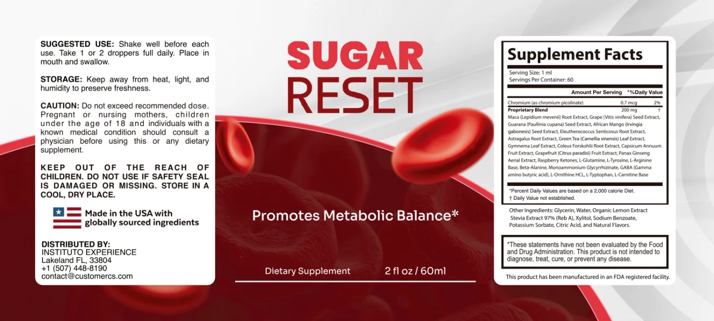 The Sugar Reset label next to a returns policy document, representing the gap between what is printed and what is promised